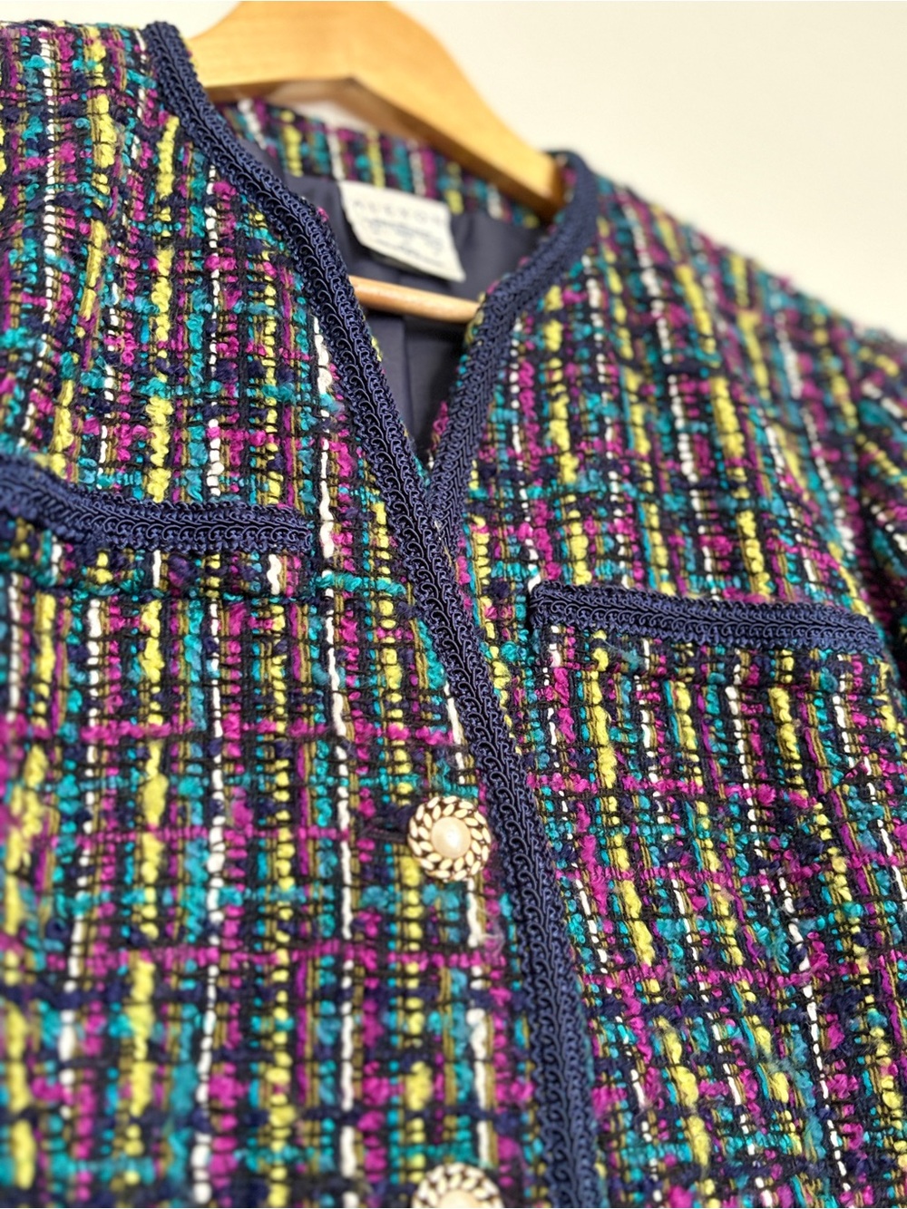 Vintage Alexon Multicolor Boucle Tweed Blazer Jacket U.S. 12 - Picture 2 of 14